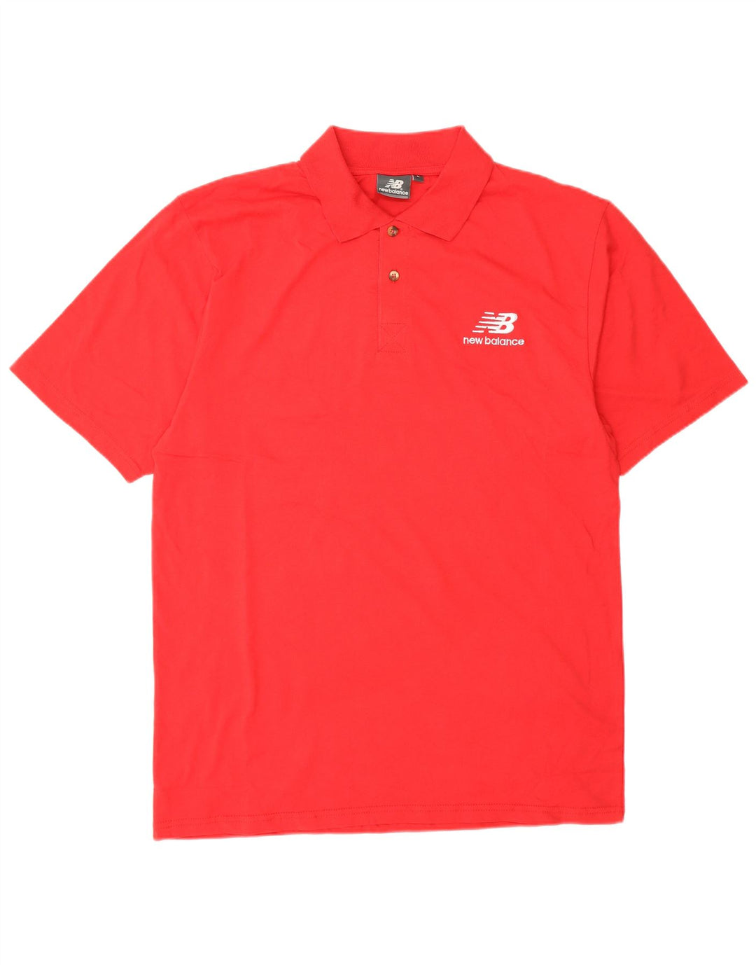 New Balance Mens Polo Shirt Large Red Cotton