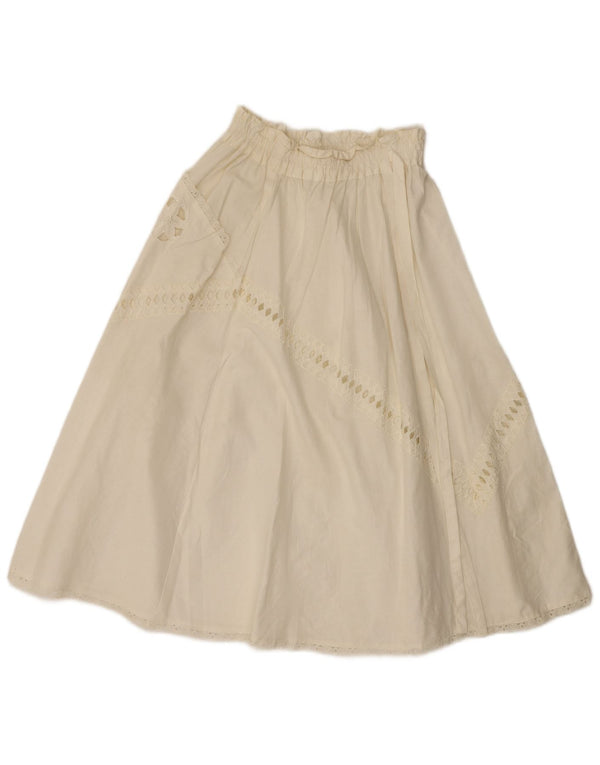 Vintage Damen ausgestellter Rock W26 Small Weiß