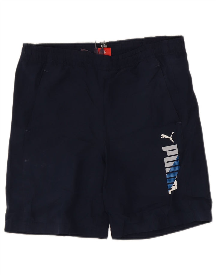 Puma Boys Graphic Sport Shorts 13-14 Years Navy Blue Polyester