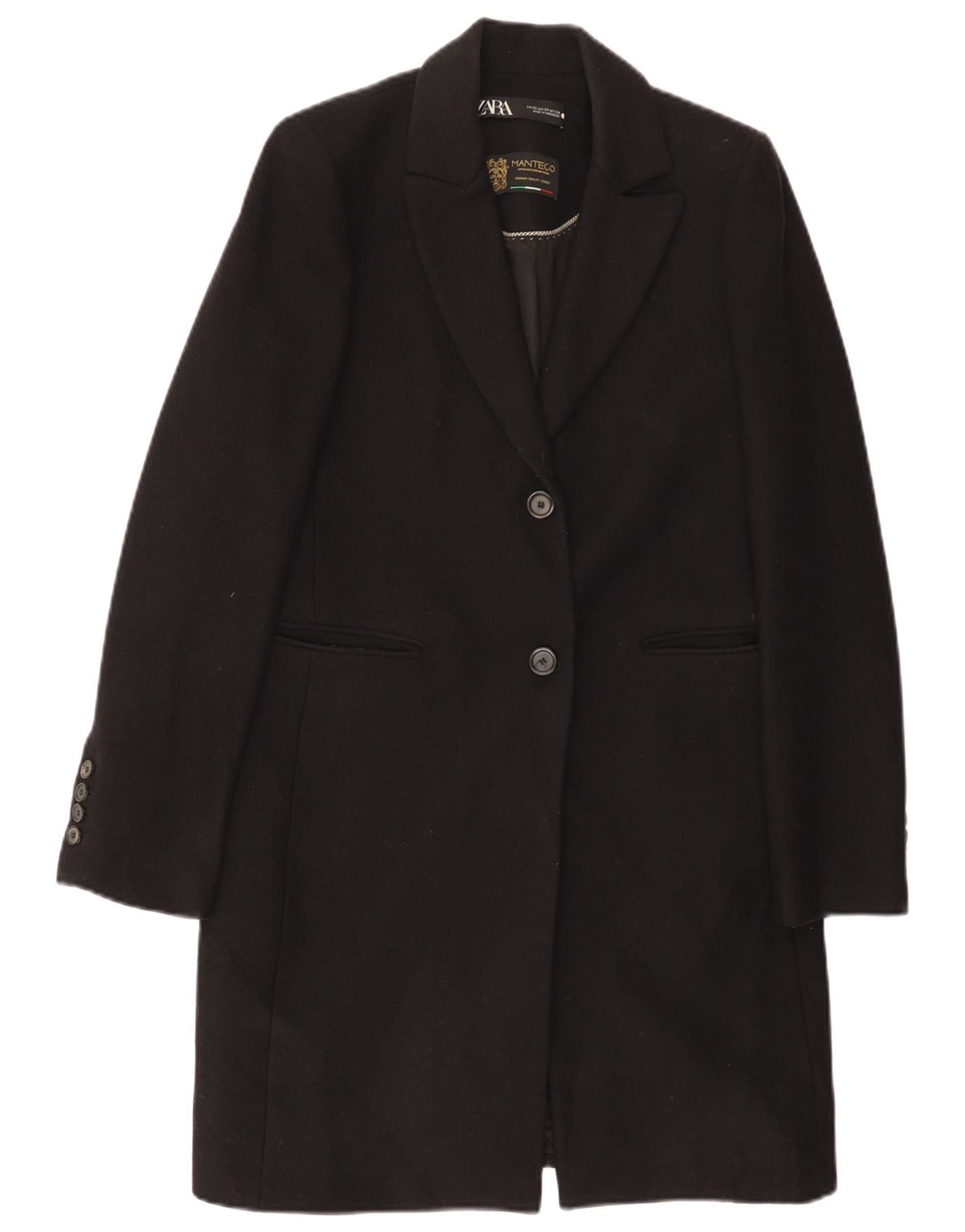 Cappotto Zara da donna UK 6 XS in lana nera