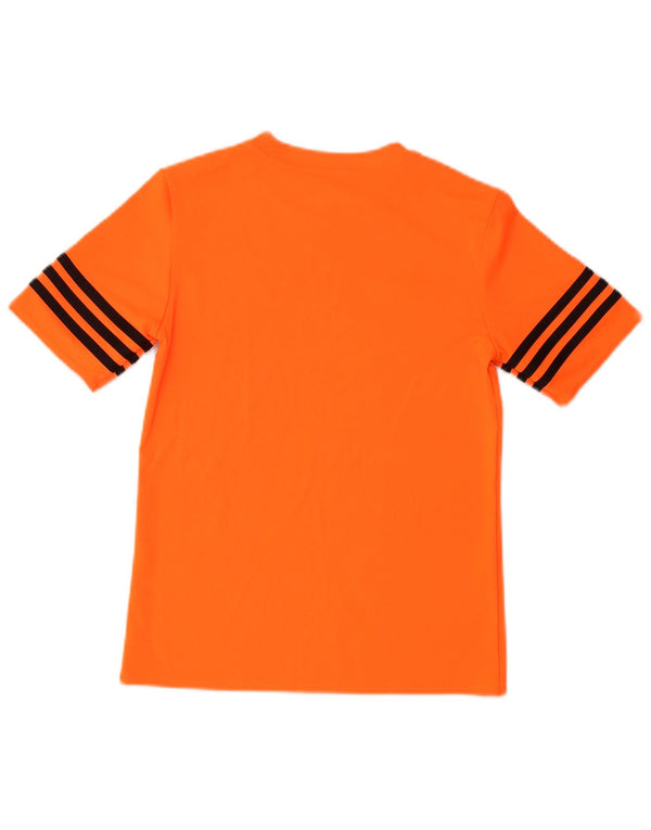 Футболка Adidas с графическим рисунком для мальчиков 11–12 лет, большая оранжевая спортивная футболка