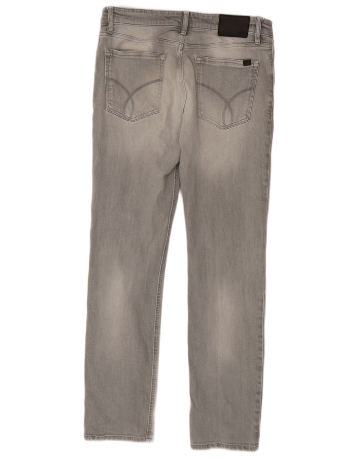 Calvin Klein Herren Slim Jeans W32 L32 Graue Baumwolle