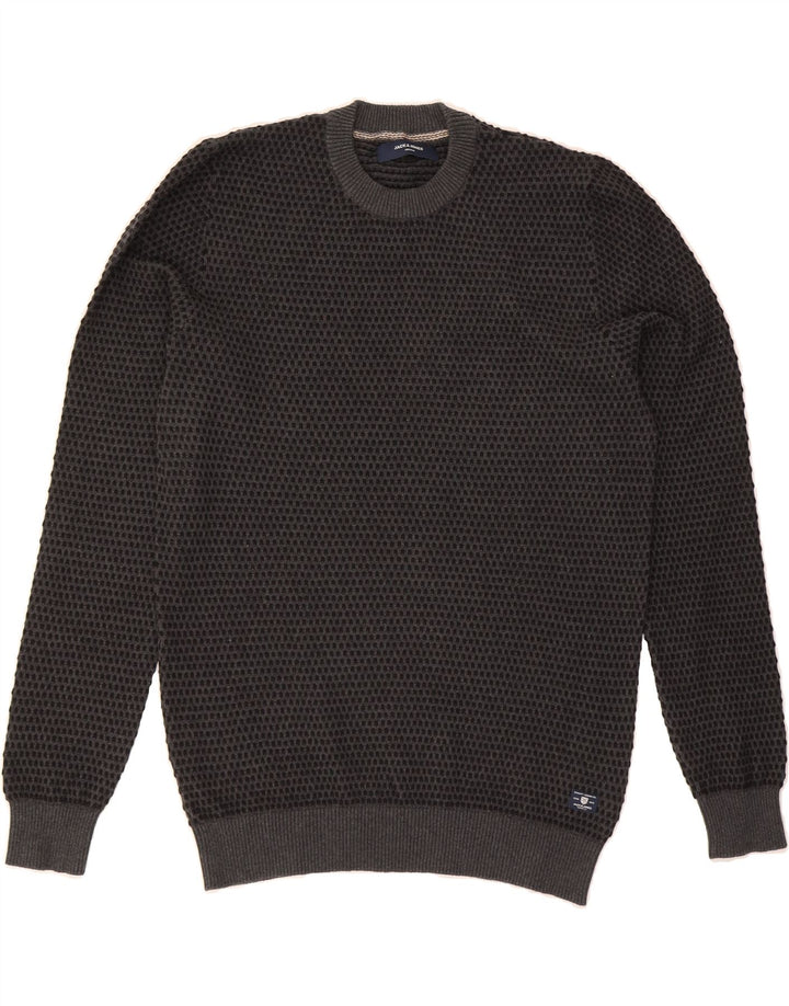 JACK & JONES Mens Crew Neck Jumper Sweater Large Grey Cotton Vintage Jack & Jones and Second-Hand Jack & Jones from Messina Hembry 