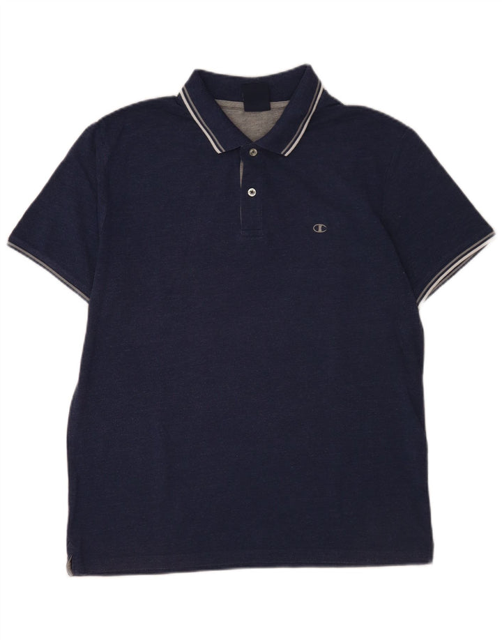 Champion Mens Polo Shirt Large Navy Blue Cotton