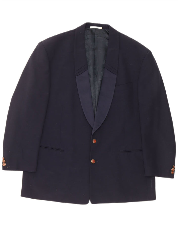 Giacca Blazer da Uomo a 2 Bottoni Carlo Pignatelli IT 58 4XL Lana Blu Navy