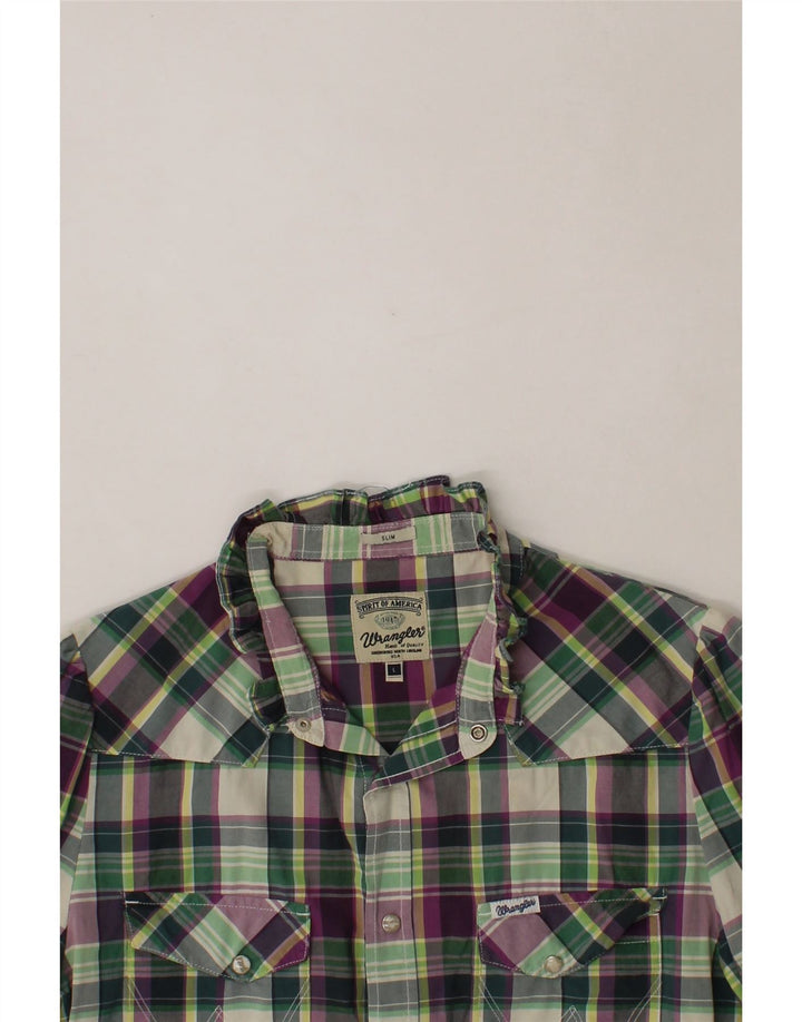 WRANGLER Womens Slim Shirt UK 16 Large Multicoloured Check Cotton Vintage Wrangler and Second-Hand Wrangler from Messina Hembry 