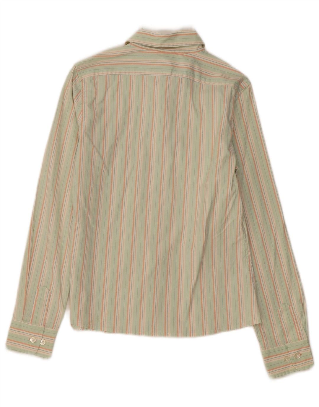 GAP Womens Shirt UK 10 Small Green Striped Cotton