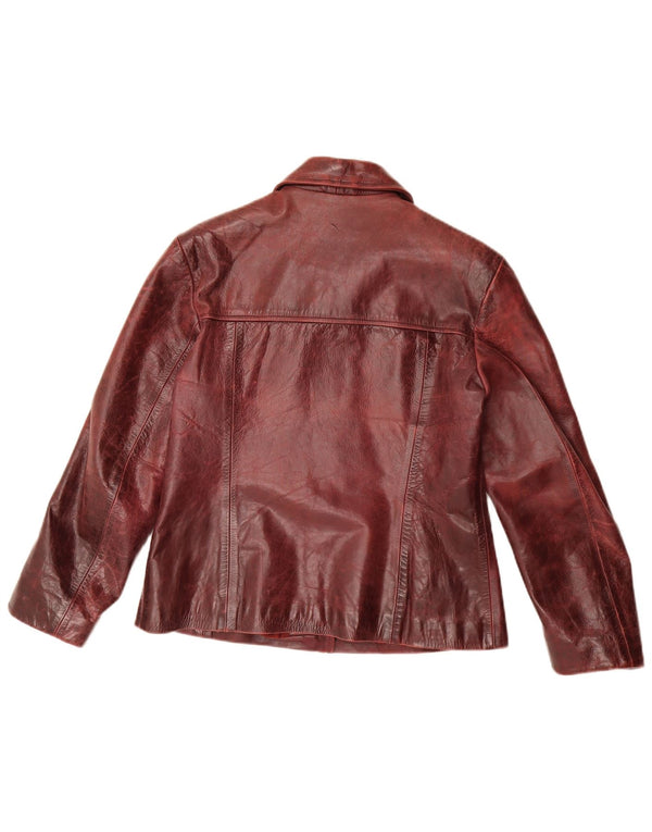 Giacca in pelle da donna MDK UK 18 XL Borgogna