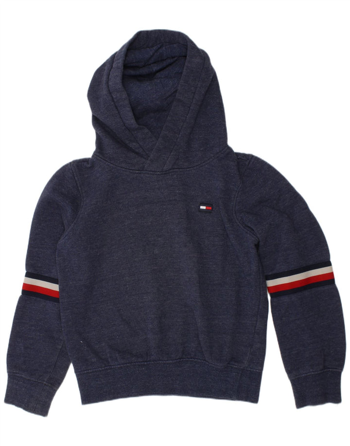 TOMMY HILFIGER Meninos moletom com capuz 7-8 anos algodão azul