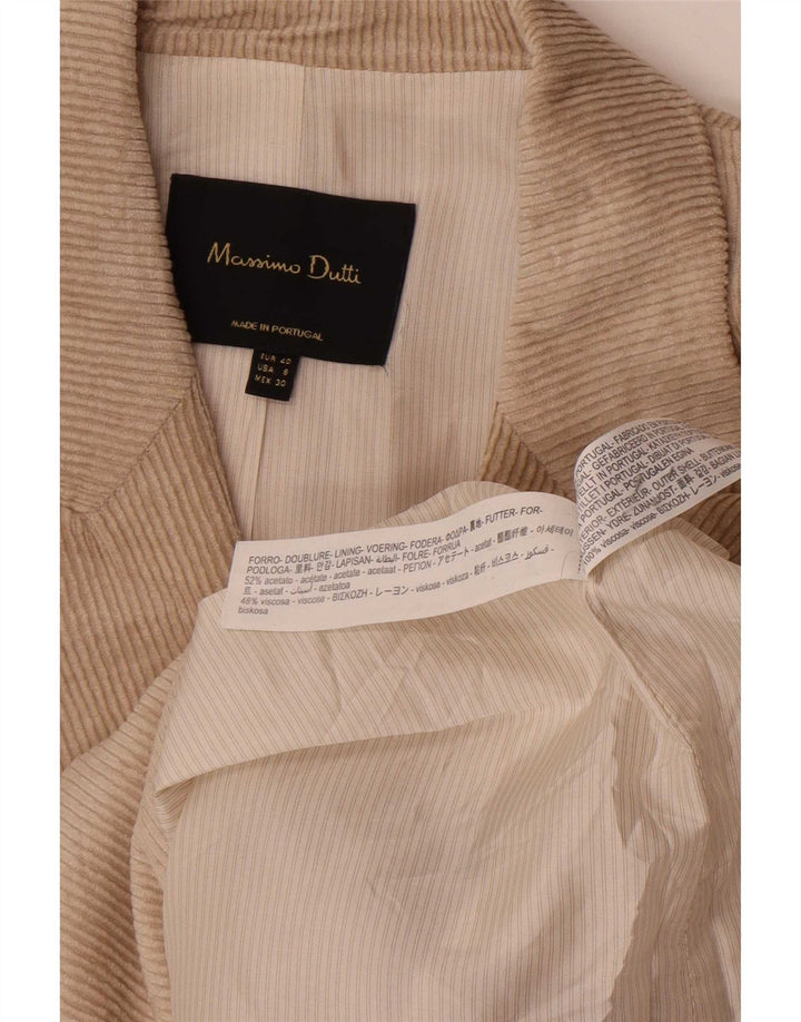 Massimo Dutti Dame Corduroy Blazer Jacket EU 40 Medium Beige