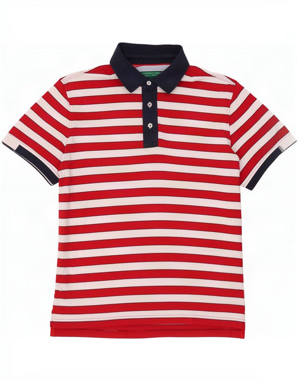 Polo da rugby da uomo Tommy Hilfiger in cotone a righe rosse medie