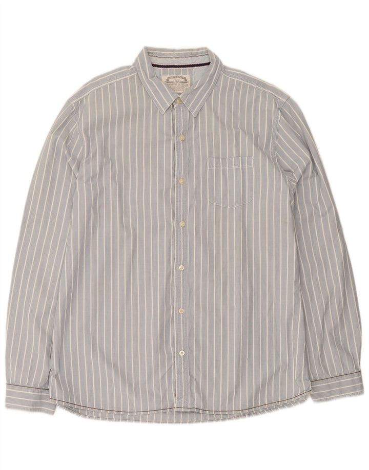 White Stuff Mens Classic Fit Shirt 2XL Blue Pinstripe Cotton