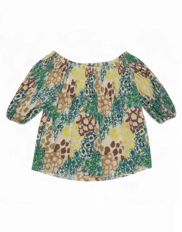 Top da donna French Connection manica 3/4 UK 12 medio multicolore floreale