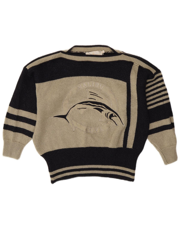 Avant Garde Womens Boat Neck Jumper Sweater EU 40 Medium Navy Blue