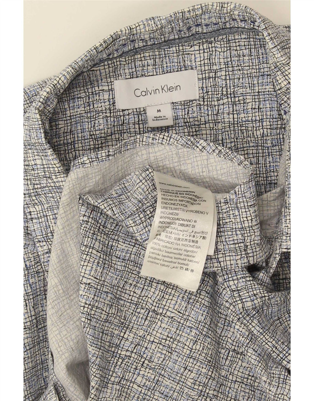 Calvin Klein muška košulja kratkih rukava, srednje siva Gingham pamuk