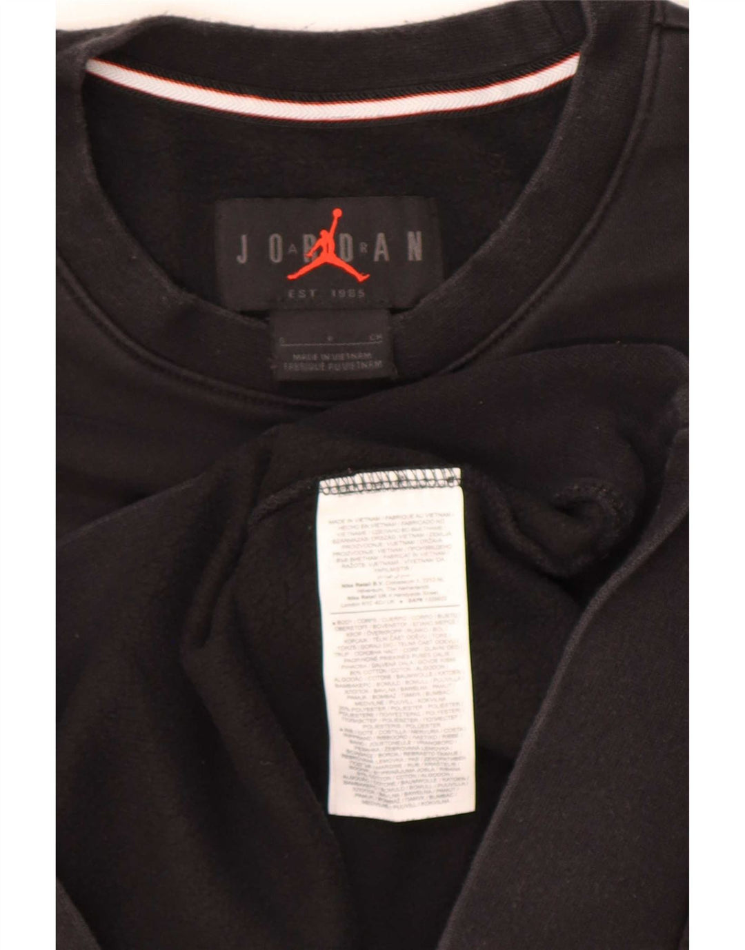 Jordan Mens Sweatshirt Jumper Small Black Cotton