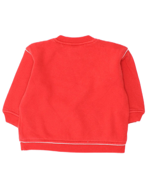 Adidas Sweat-shirt graphique à col boutonné pour bébé garçon 9-12 mois Rouge