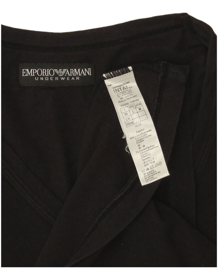Emporio Armani Mens T-Shirt Top Medium Black Cotton