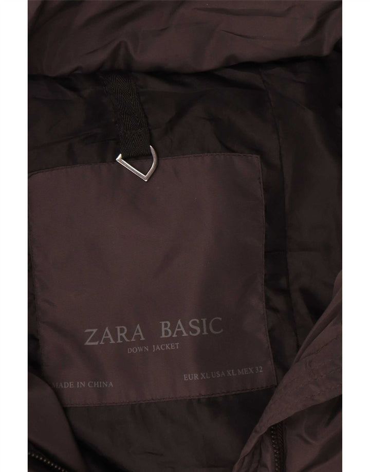 Zara polstret jakke til kvinder UK 18 XL sort polyester