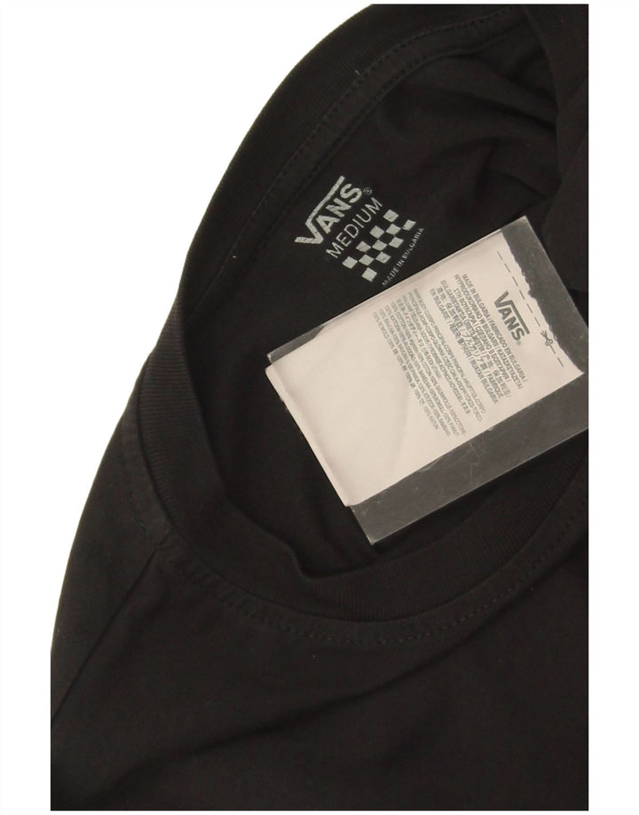 Vans Womens Crop Graphic Top Long Sleeve UK 14 Medium Black Cotton