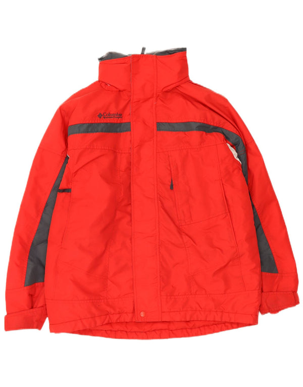 Columbia Boys Hooded Windbreaker Jacket 14-15 år Rød Colourblock