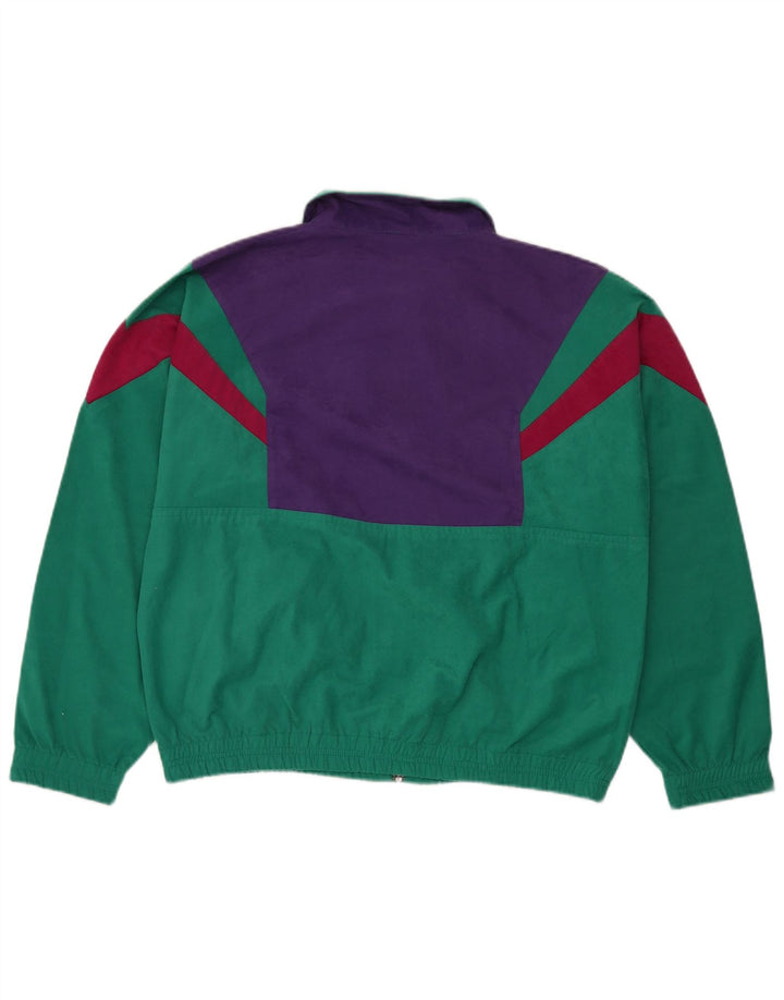 Vintage Womens Full Tracksuit UK 14 Medium  Green Colourblock Polyester