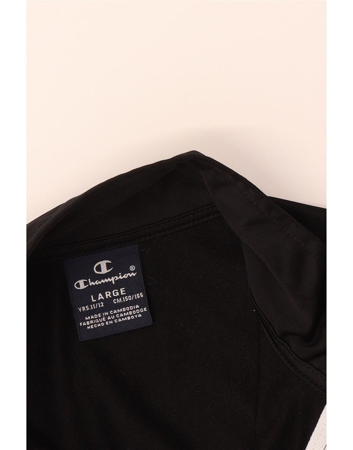 CHAMPION Boys Tracksuit Top Jacket 11-12 Years Large  Black Colourblock Vintage Champion and Second-Hand Champion from Messina Hembry 