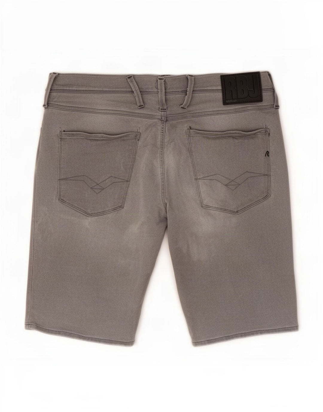 Replay Mens Anbass Denim Shorts W32 Medium Grey Cotton