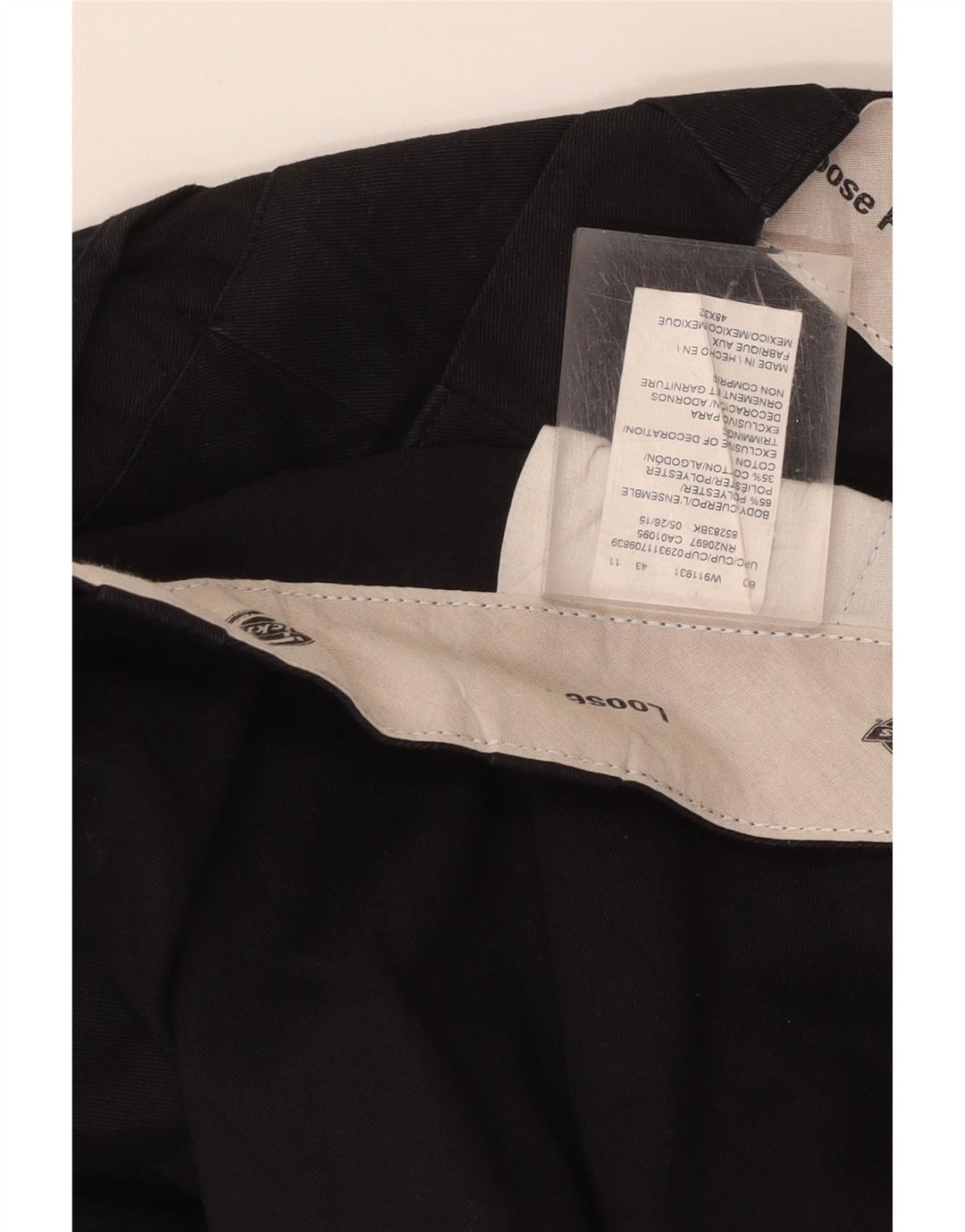 Dickies Mens Loose Fit Cargo Trousers W48 L32 Black Polyester