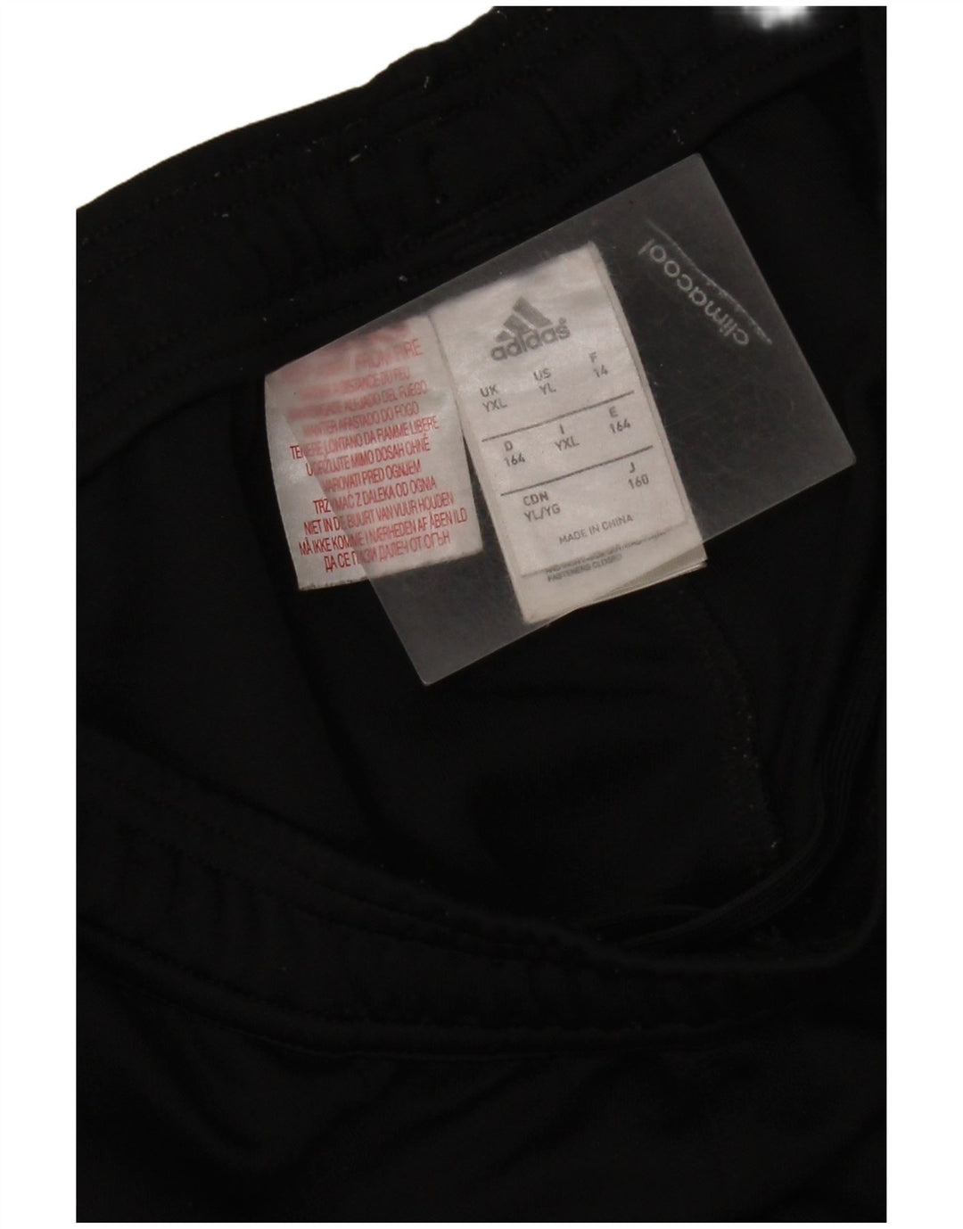 Adidas Boys Climacool Tracksuit Trousers 13-14 Years XL Black Polyester