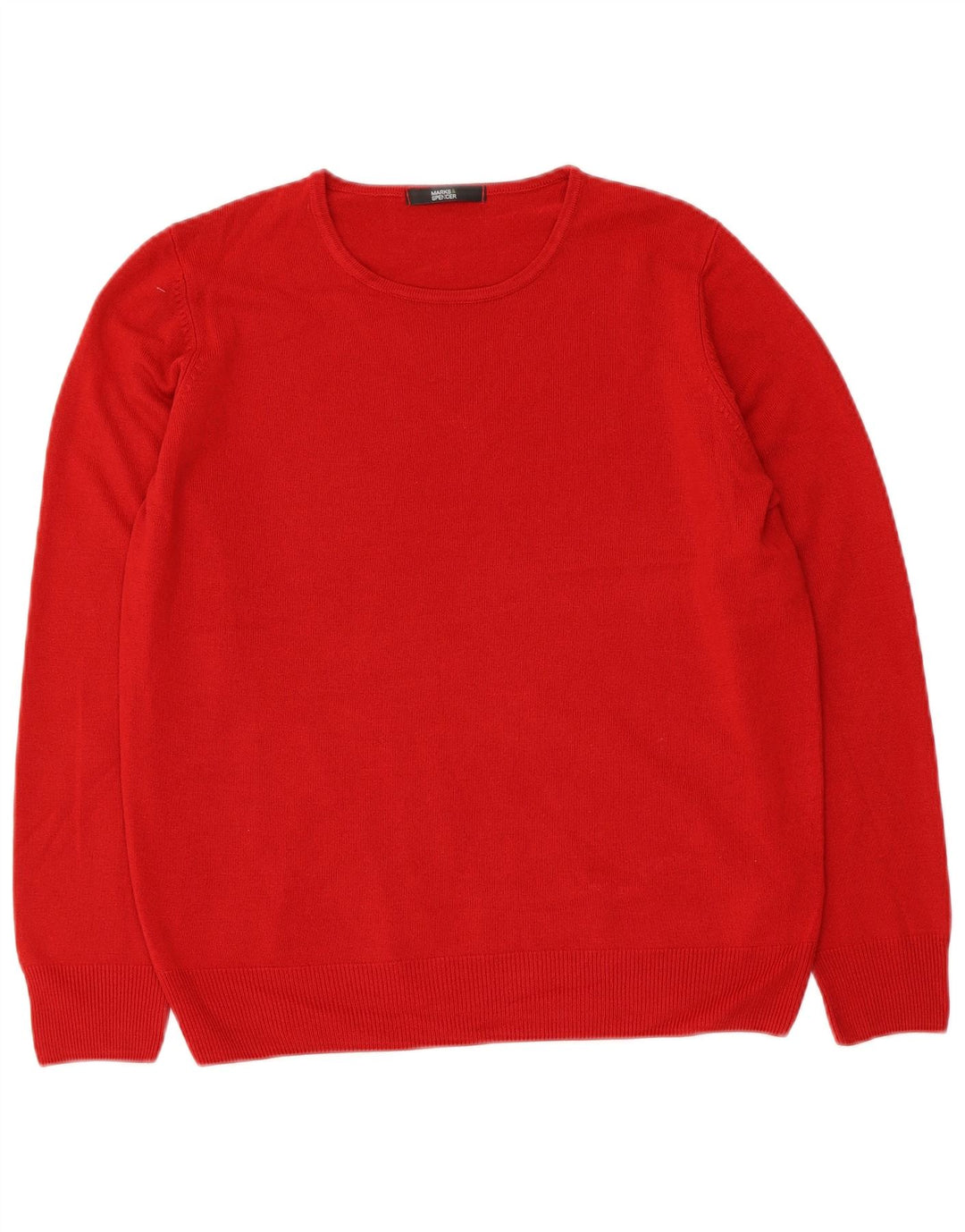 Marks & Spencer Dame sweater med rund hals DK 14 Medium Rød Akryl
