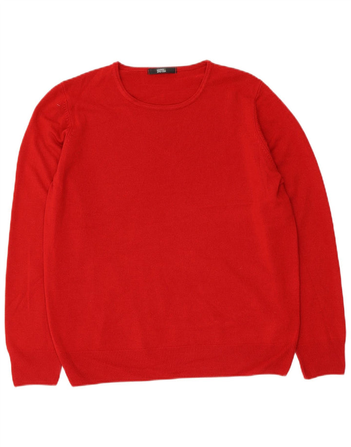 Marks & Spencer Dame sweater med rund hals DK 14 Medium Rød Akryl
