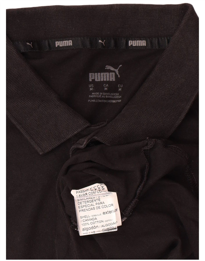Tricou polo PUMA pentru bărbați, bumbac mediu negru