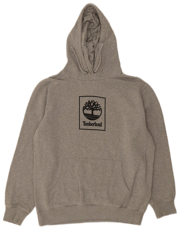 Timberland Mens Graphic Hoodie Jumper Large Grey Cotton