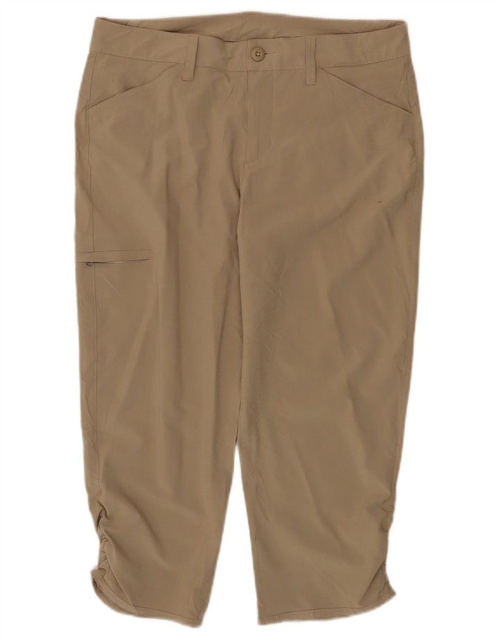 EDDIE BAUER Womens Straight Cargo Capri Trousers US 6 Medium W30 L21 Beige