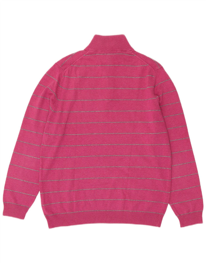 Maglione da donna con collo con zip Massimo Dutti EU 38 a righe rosa medio