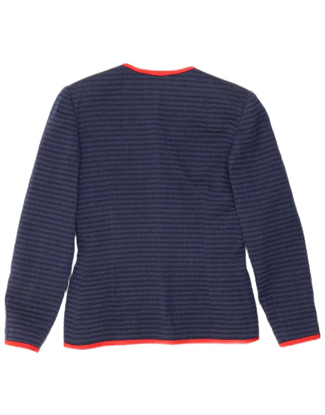 VINTAGE Dame 3-knaps blazerjakke IT 44 Mellem marineblå stribet