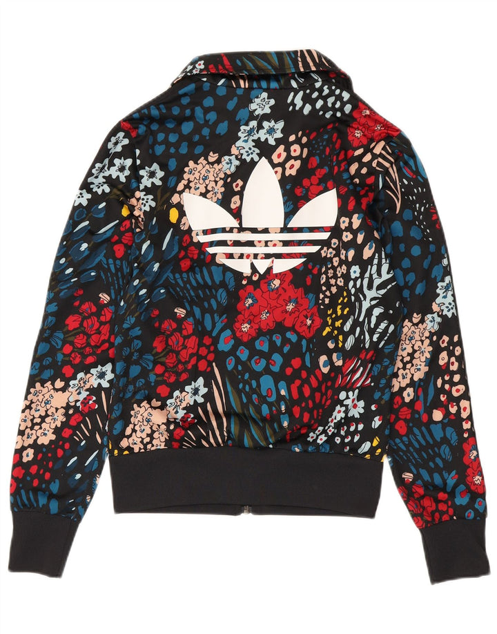 Adidas Womens 3D Arc Tracksuit Top Jacket UK 8 Small Multicoloured Floral