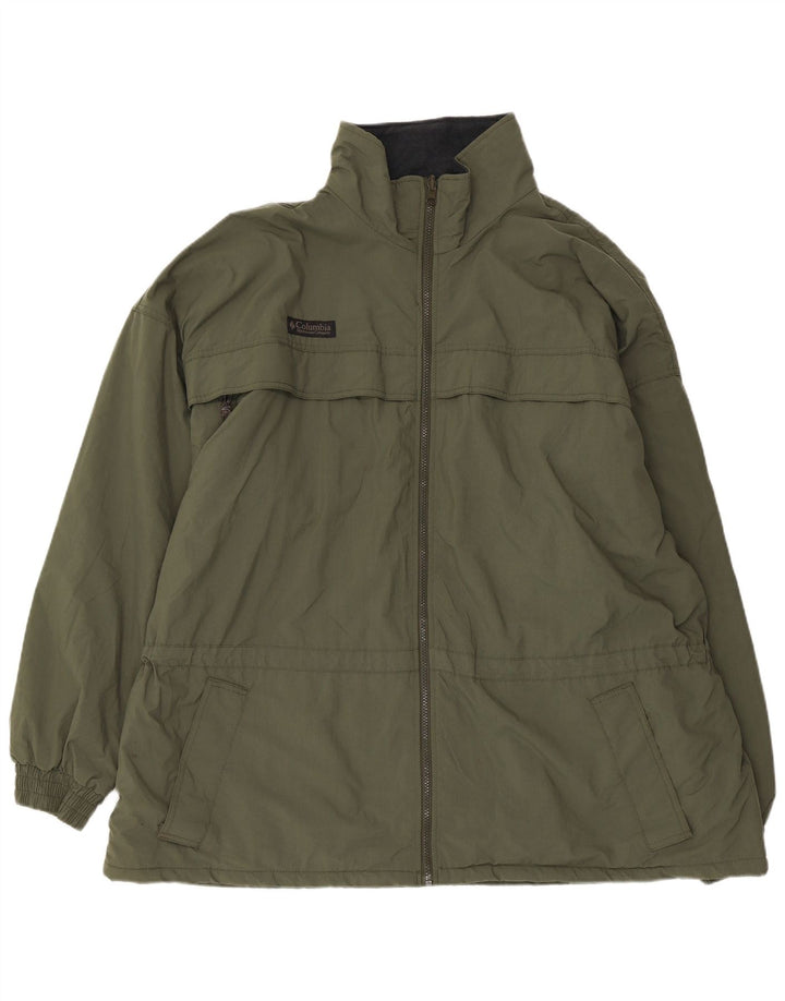 Columbia Mens Windbreaker Jacket UK 44 2XL Khaki Nylon