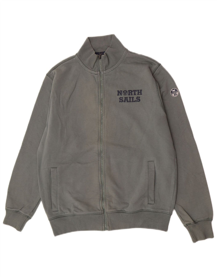 North Sails Mens Graphic Tracksuit Top Jacket Medium Green Cotton