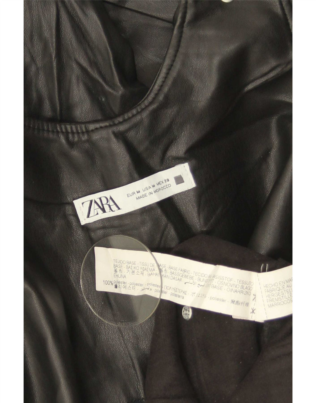 Zara Womens Sleeveless Faux Leather Jumpsuit UK 14 Medium  Black Polyester