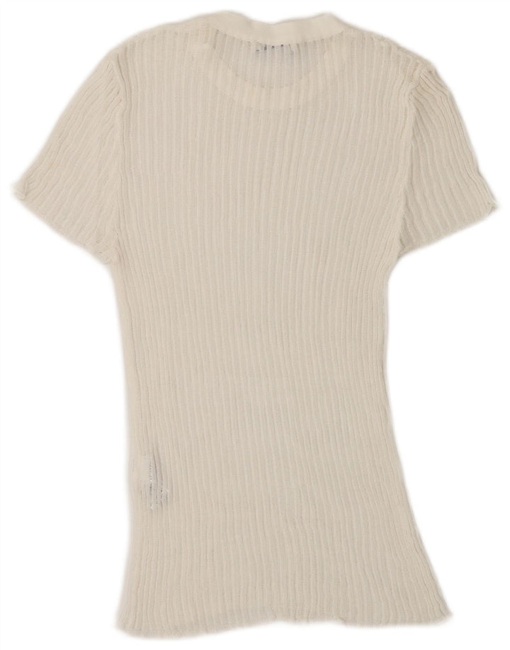 Zara Womens T-Shirt Top UK 10 Small White Viscose