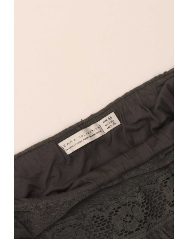 Fustă plisată pentru femei Zara Medium W28 Gri cu dungi