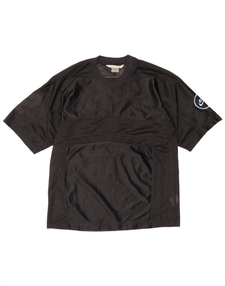 NIKE Mens Graphic T-Shirt Top Medium Black Polyester