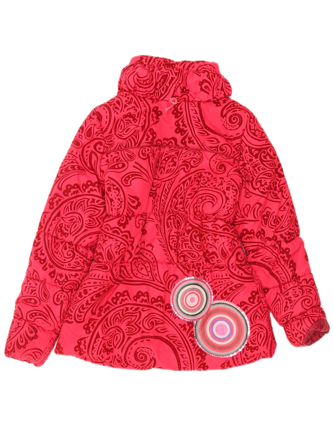 Desigual Girls Padded Jacket 13-14 Years Red Paisley