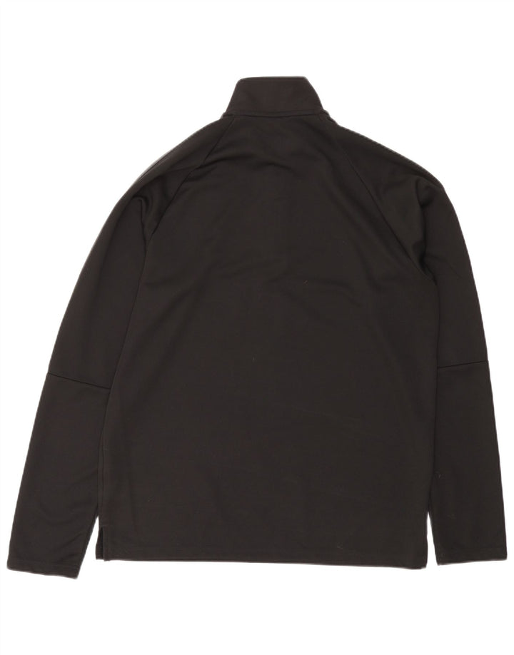 ADIDAS Maglia da tuta pullover con zip e collo Climalite da uomo grande nera