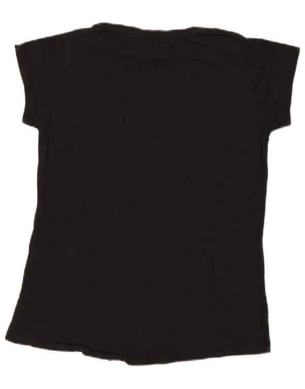 Charro Γυναικείο T-Shirt Top UK 16 Large μαύρο βαμβακερό