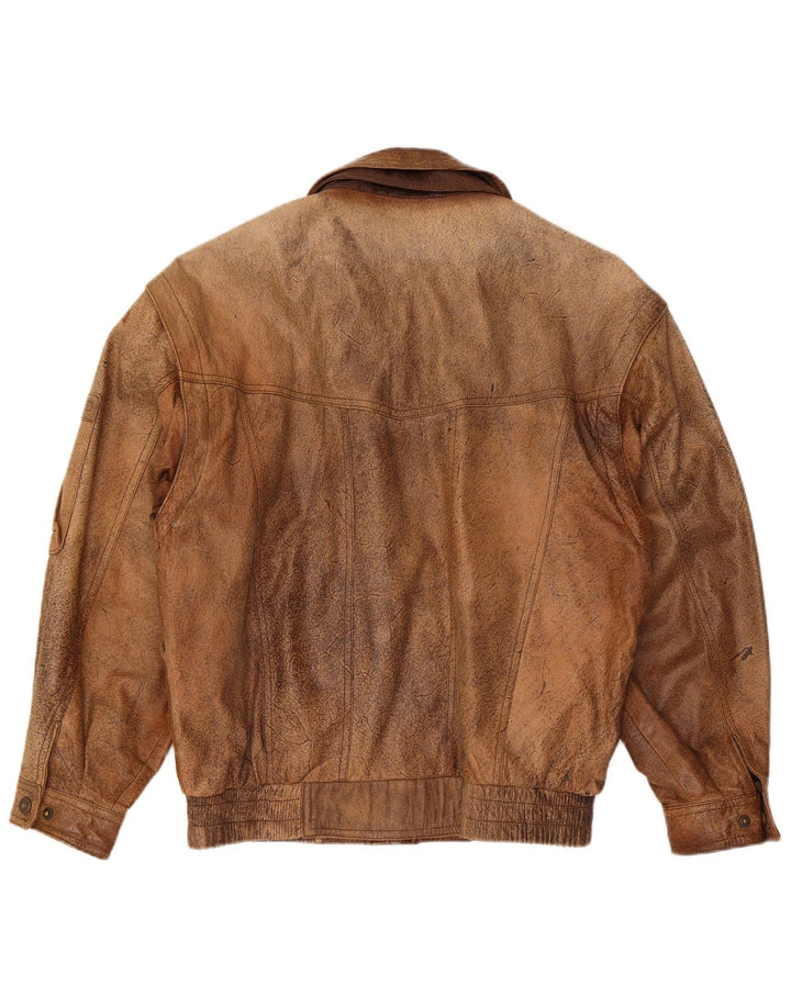 Trapper Ανδρικό Δερμάτινο Μπουφάν IT 46 Small Brown