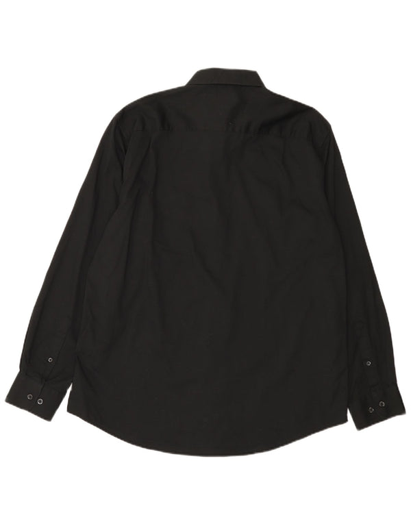 Nautica Mens Shirt Size 16 1/2 Large Black Cotton