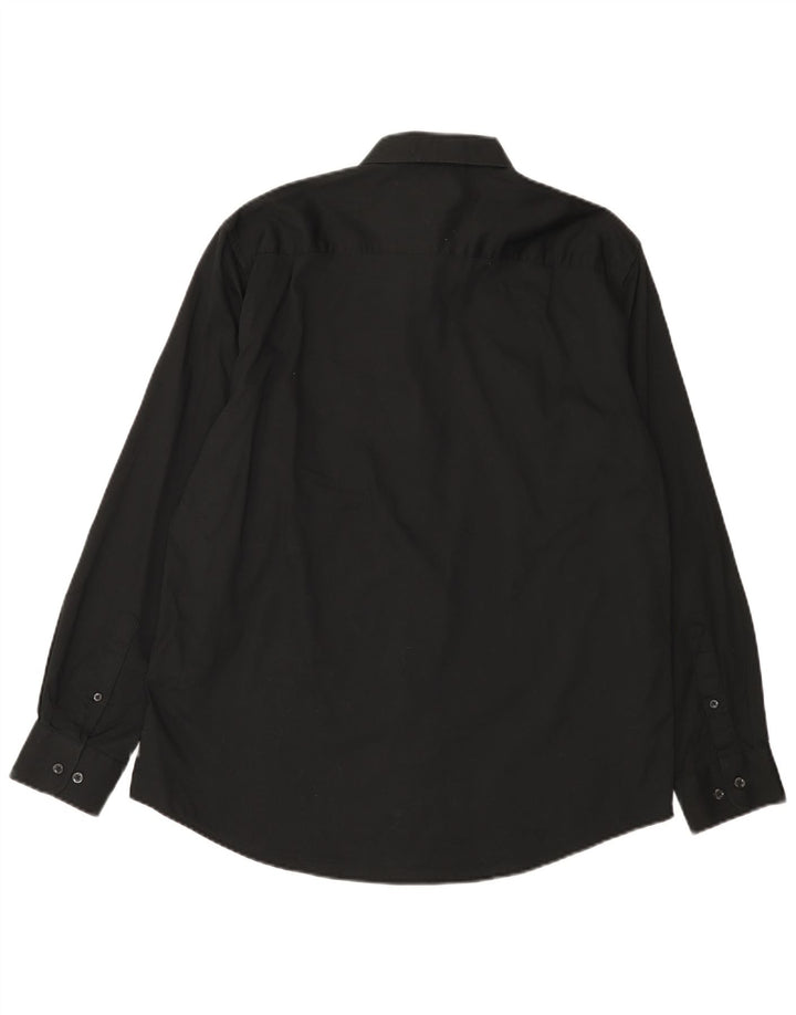 Nautica Mens Shirt Size 16 1/2 Large Black Cotton